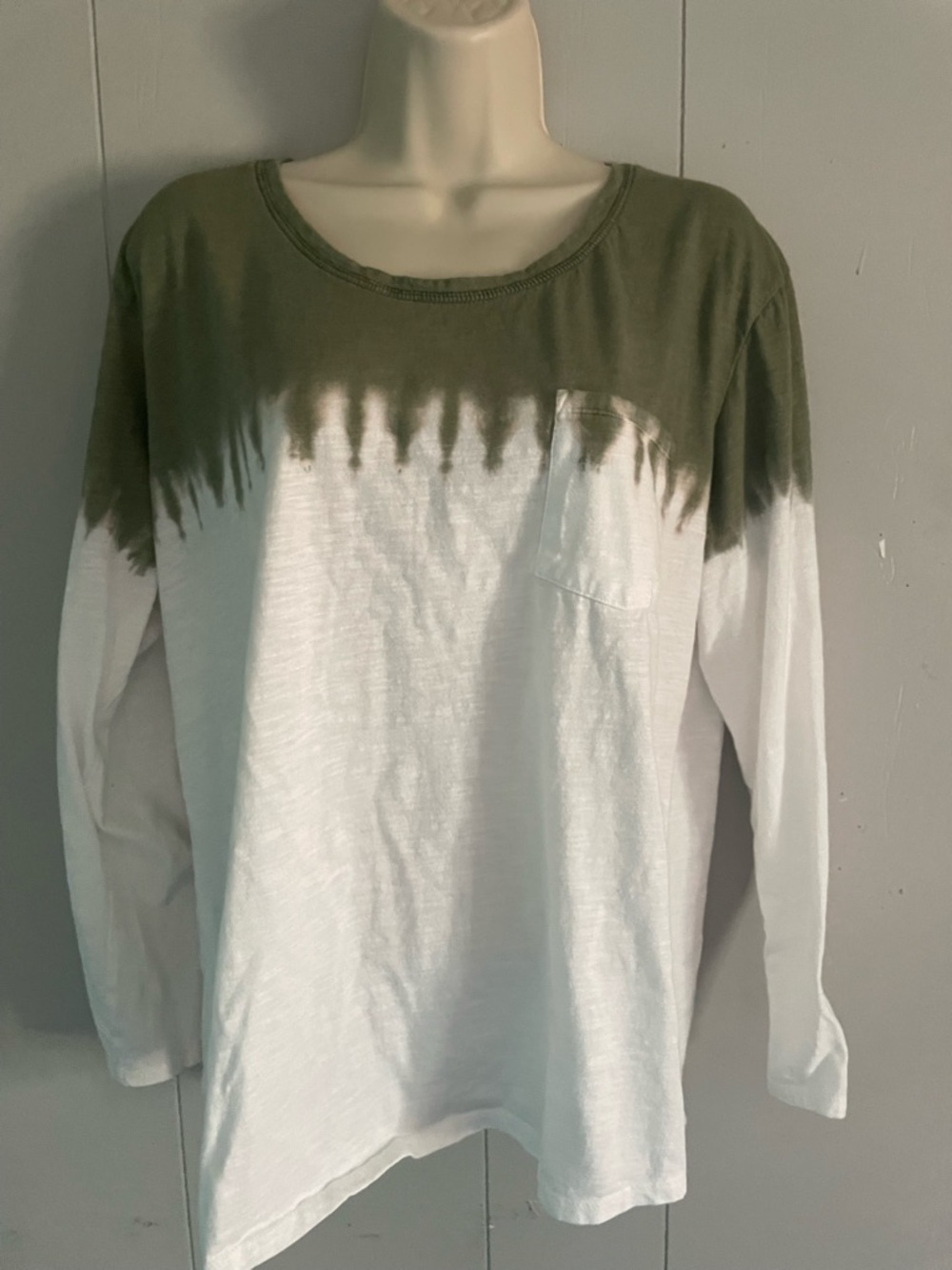 a.n.a Olive Green Crewneck Tee with Printed Logo